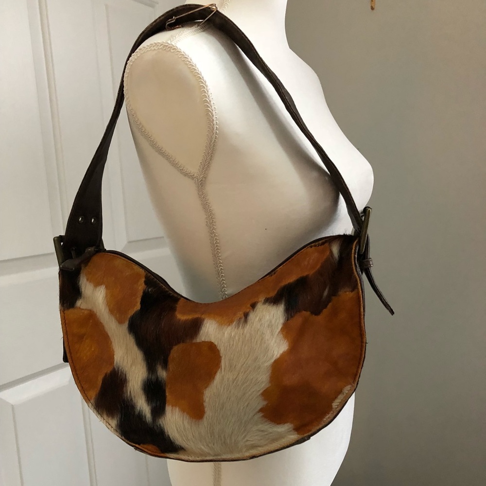 Brown Multi Calf Hair Shoulder Bag